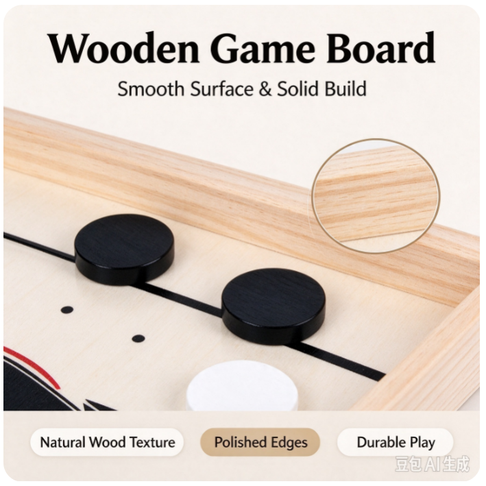 VOXIRA Fast Sling Puck Wooden Board Game, 2 Players Tabletop Battle Game for Family & Party