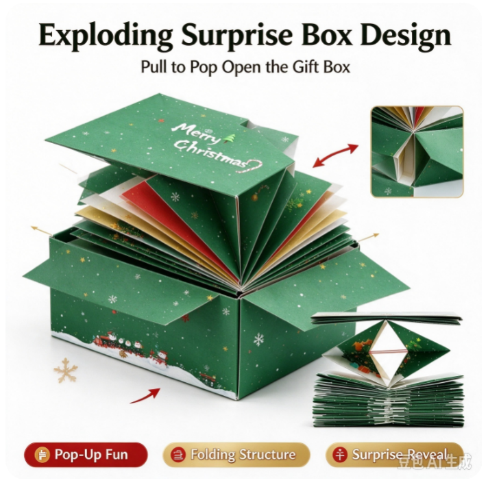 VOXIRA Christmas Pop-Up Surprise Gift Box, Exploding Surprise Box Set