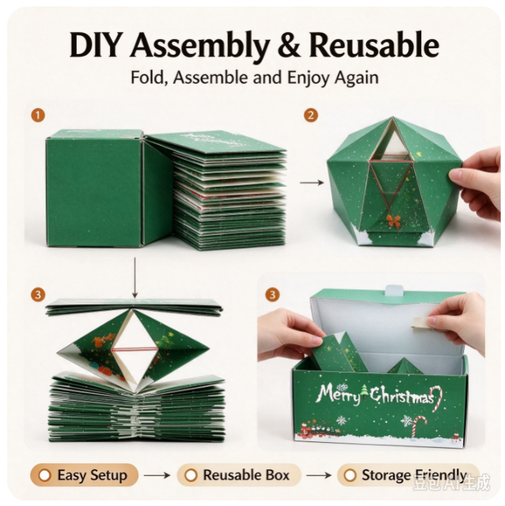 VOXIRA Christmas Pop-Up Surprise Gift Box, Exploding Surprise Box Set