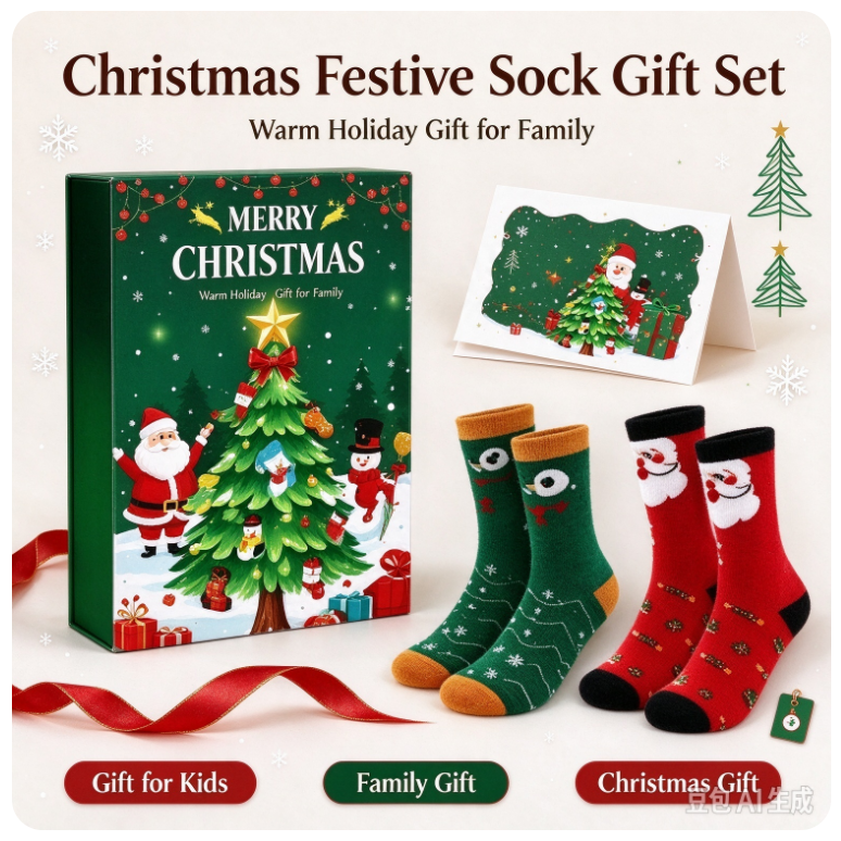 VOXIRA Christmas Socks Advent Calendar, 24 Pairs Festive Socks Countdown Box