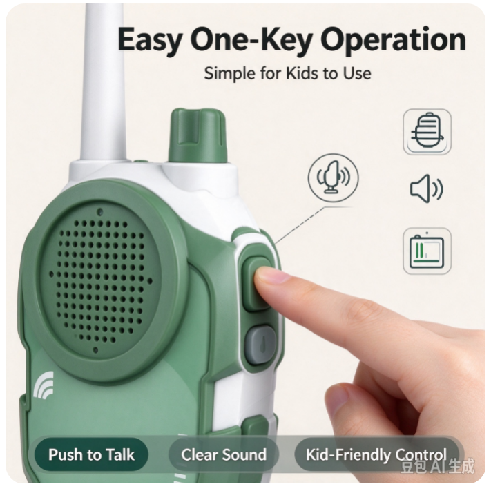 VOXIRA Kids Walkie Talkies Set, 2 Pcs Portable Two-Way Radio Toy, Outdoor Interactive Game Toy for Children Age 3+