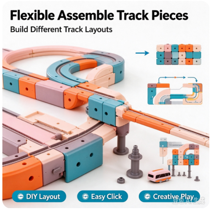 VOXIRA DIY Assembly Track Car Toy, Multi-Layer Elevator Race Track Set