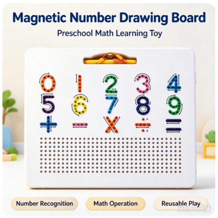 VOXIRA Magnetic Number Drawing Board, Kids Preschool Math Learning Toy
