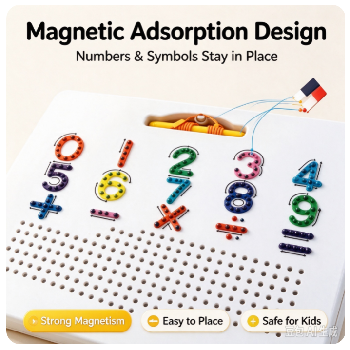 VOXIRA Magnetic Number Drawing Board, Kids Preschool Math Learning Toy