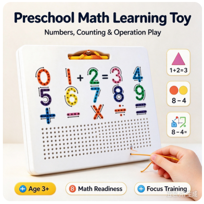 VOXIRA Magnetic Number Drawing Board, Kids Preschool Math Learning Toy