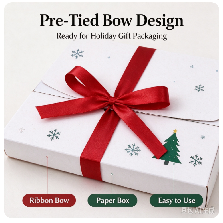 VOXIRA Christmas Gift Boxes with Ribbon, Assorted Xmas Favor Boxes