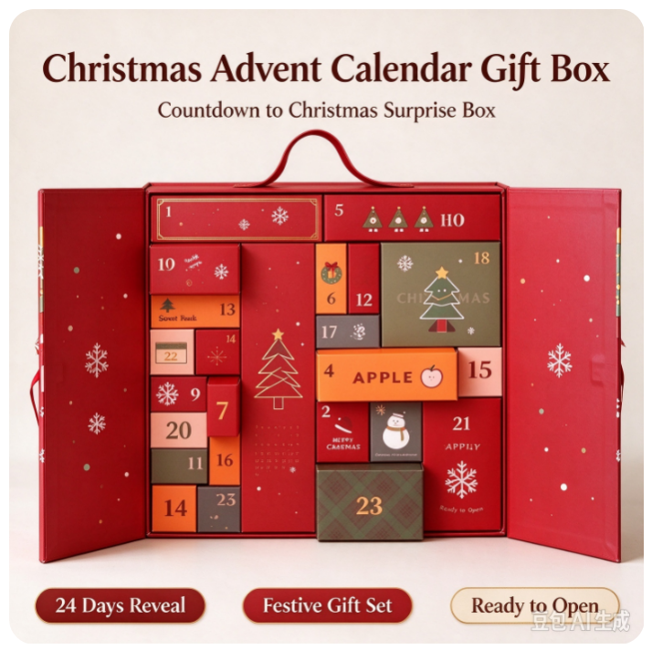 VOXIRA Christmas Advent Calendar Gift Box, 24 Days Countdown Surprise Box