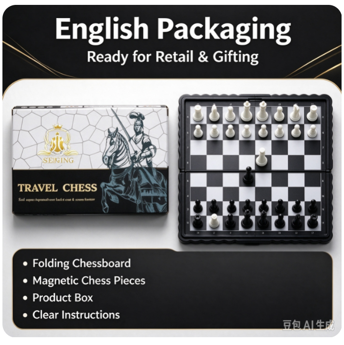 VOXIRA Mini Magnetic Travel Chess Set, Portable Folding Pocket Chess Board Game for Adults & Kids