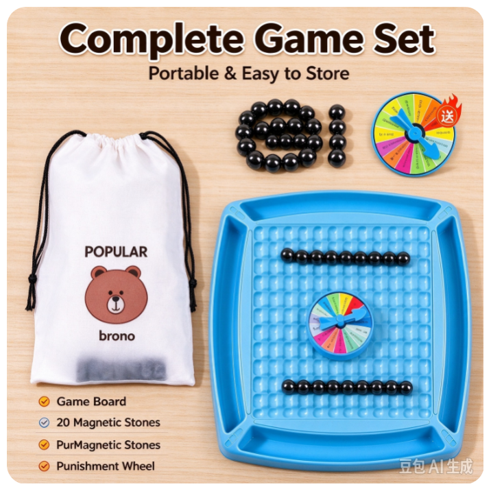 VOXIRA Magnetic Mine Battle Board Game, 2-Player Interactive Tabletop Game with Punishment Wheel