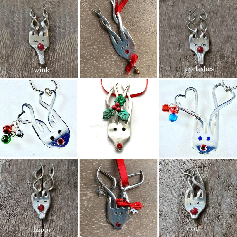 🦌Handmade Fork Reindeer Ornament | Metal Art ✨