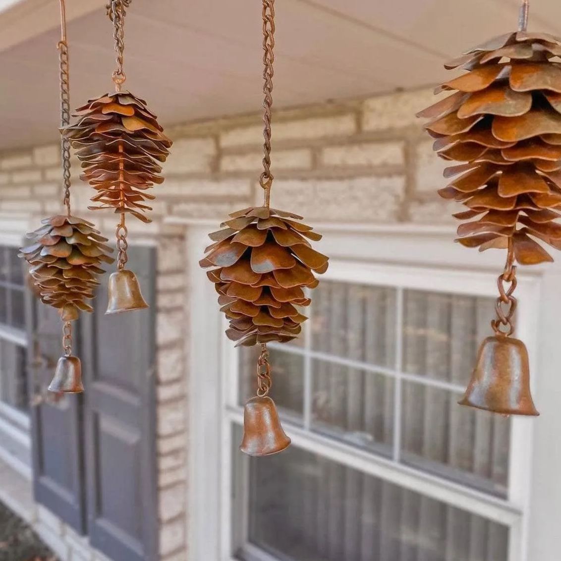 Pine Cone with Bell Ornament