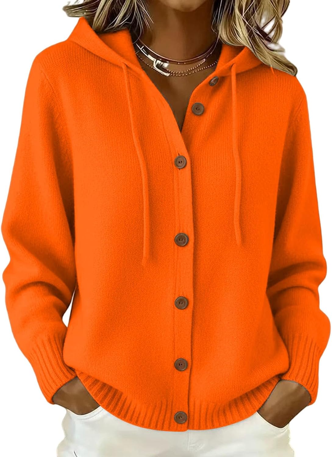 Cashmere Cardigan Sweaters for Women Plus Size Hooded Cardigan