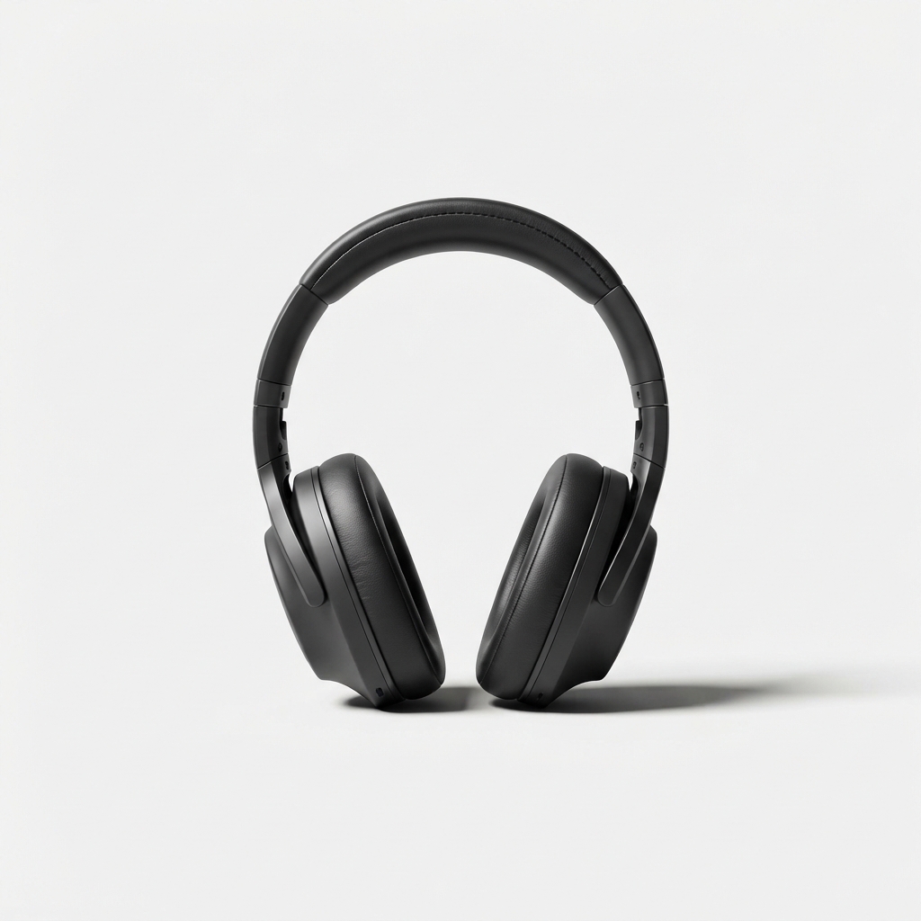 Black foldable wireless over-ear headphones