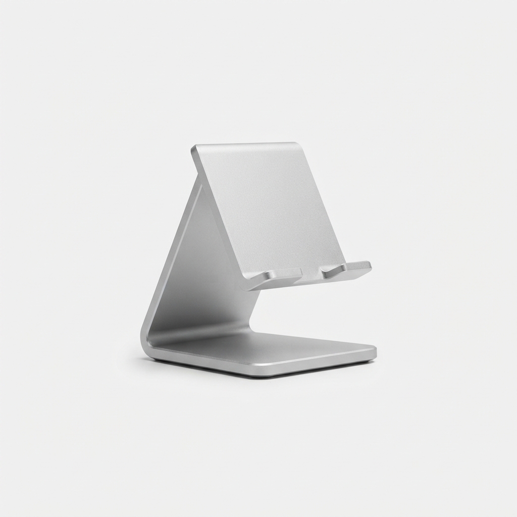 Adjustable silver desk phone stand