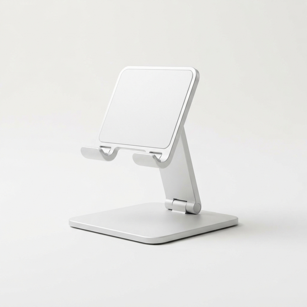 Compact foldable white tablet stand