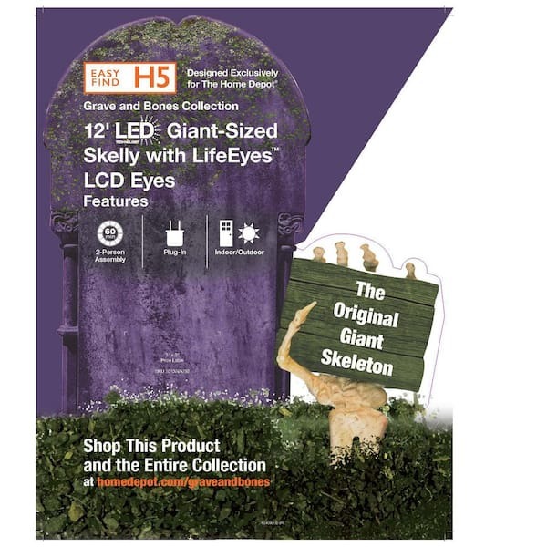 Grave & Bones Giant-Sized Skelly with LifeEyes™ LCD Eyes H5