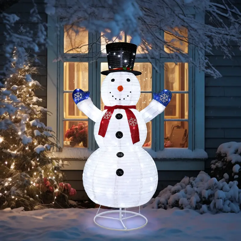 6FT Lighted Snowman with Hat - Indoor/Outdoor Holiday Decor