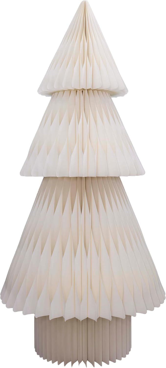 70-Inch Pop-Up Honeycomb Christmas Tree, Foldable Red Paper Holiday Centerpiece