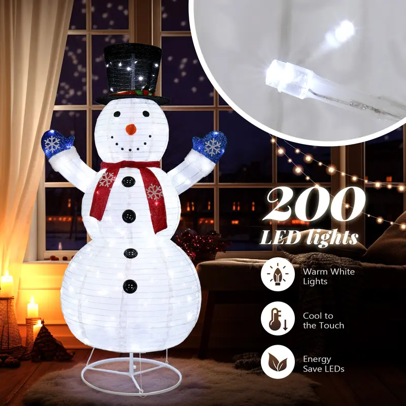 6FT Lighted Snowman with Hat - Indoor/Outdoor Holiday Decor