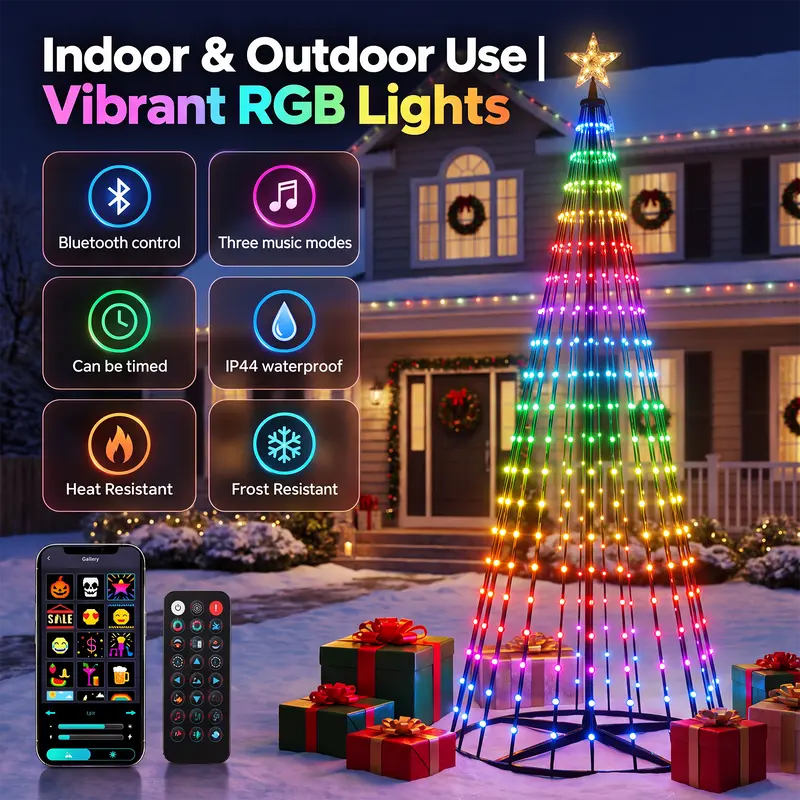 Smart Christmas Tree Lights RGB 7ft with Remote & APP Control