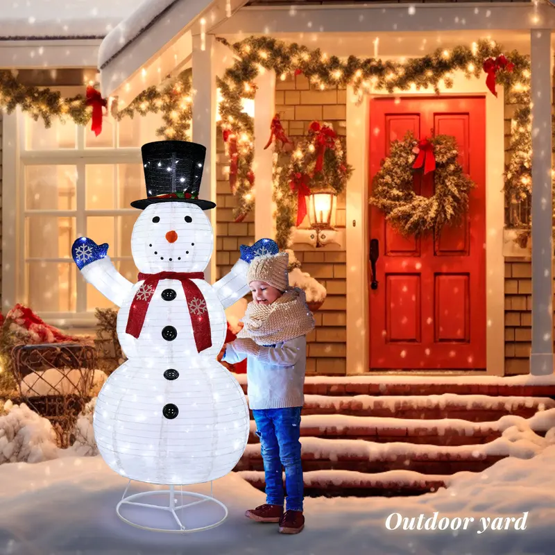 6FT Lighted Snowman with Hat - Indoor/Outdoor Holiday Decor