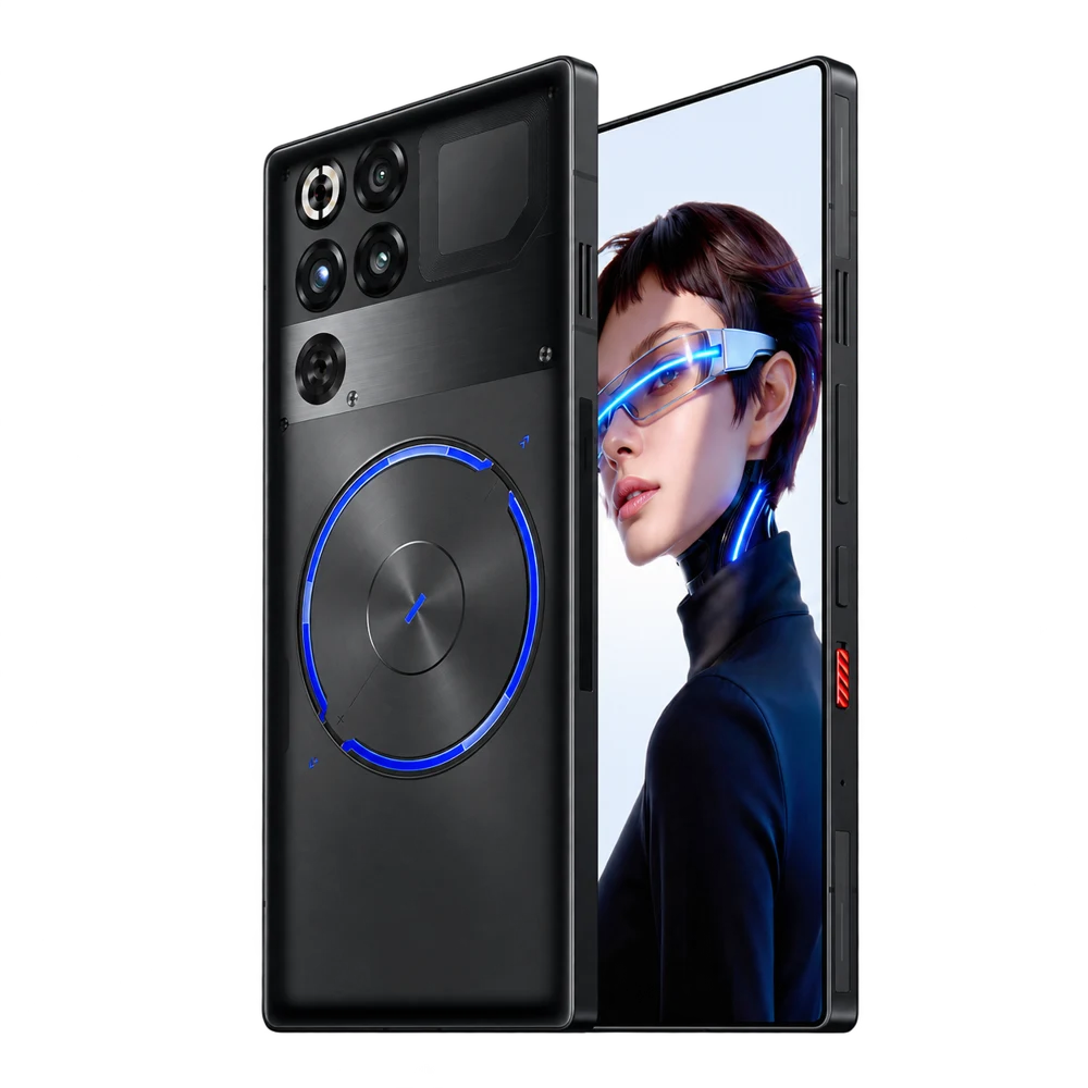 Nightfreeze black smartphone front and back