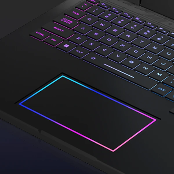 Touchpad with multicolor RGB outline