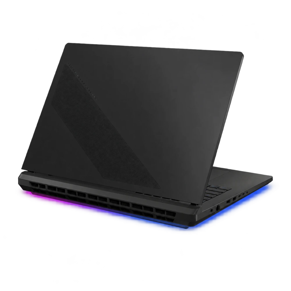 Rear right view showing the black lid and colorful perimeter lighting