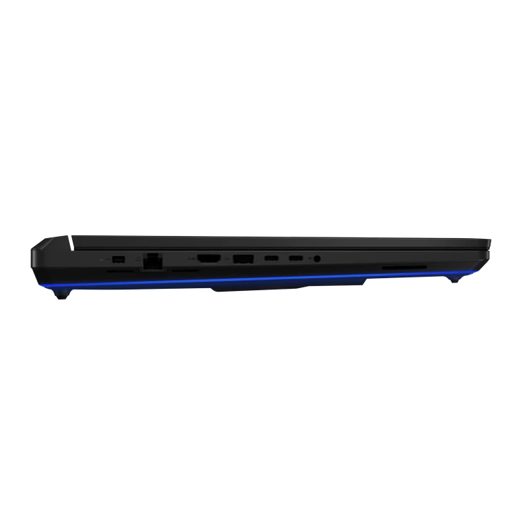 Side profile showing the laptop connectivity ports