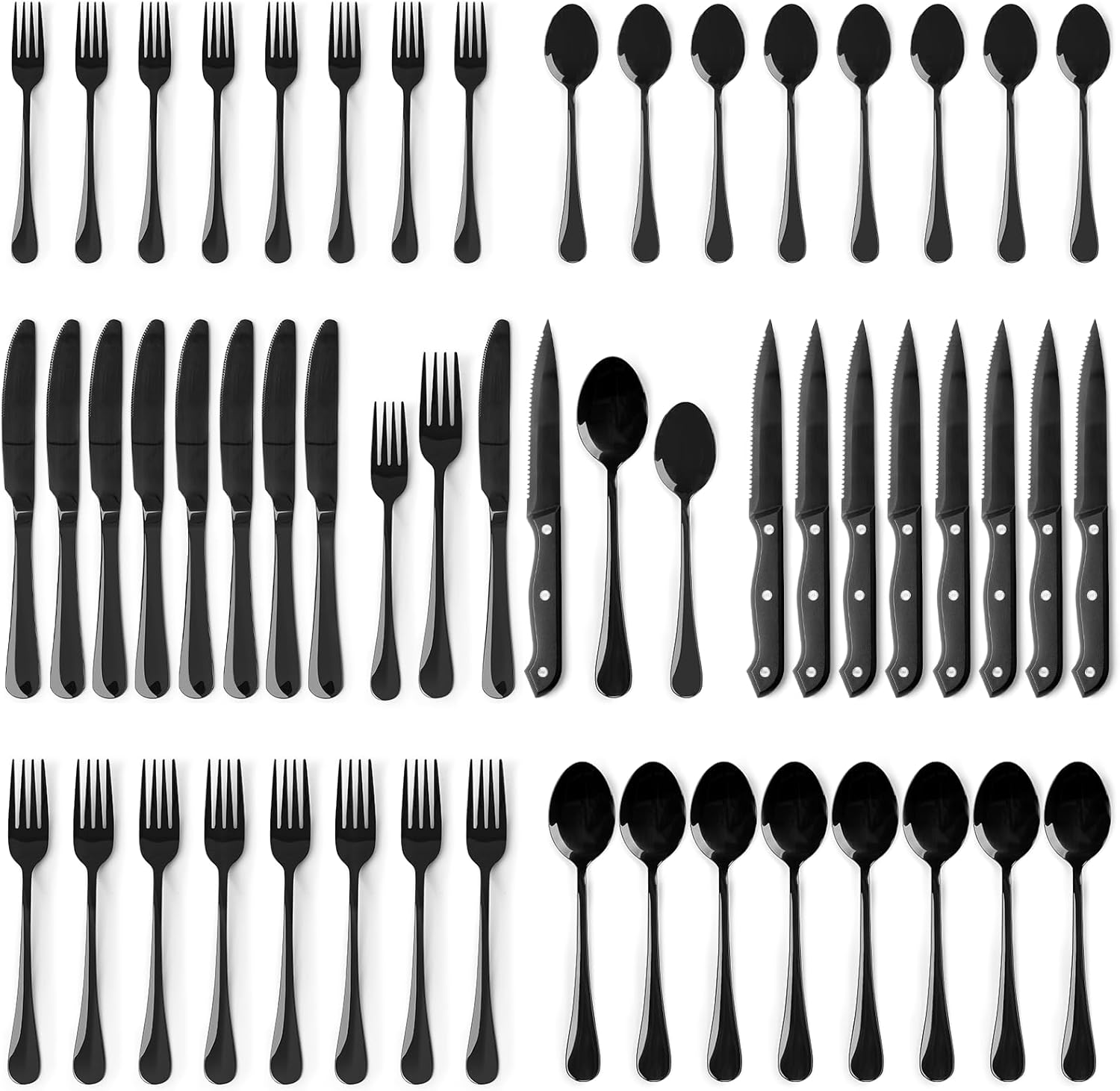 24-Piece Stainless Steel Flatware Set with Steak Knives