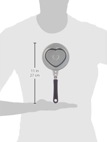 Frying pan with Heart Shape 12 cm, Aluminium, Black, 12 x 12 x 6 cm