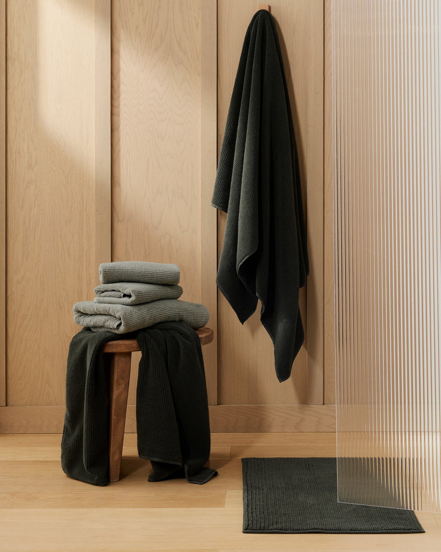 Soft Rib Towels (Evergreen)