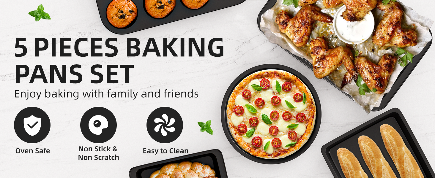 5 Piece Baking Pans Set