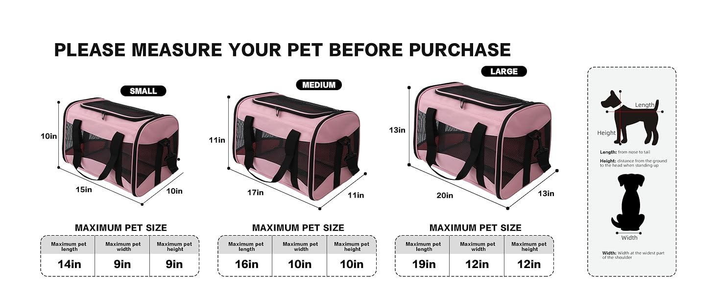 Pet Carrier for Pets up to 15 Lbs