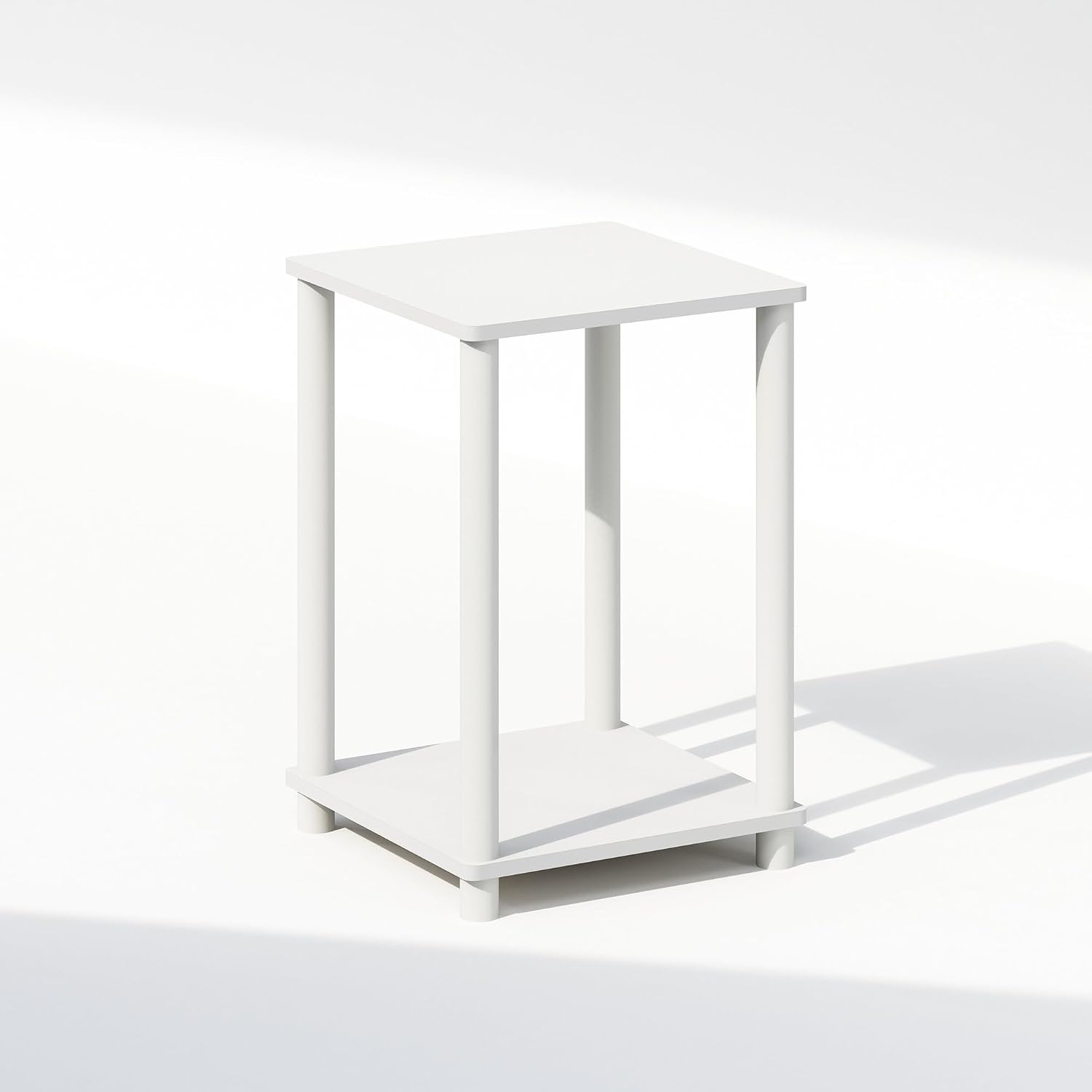  JUST Toolless 3-Tier Night Stand, Open Storage, White