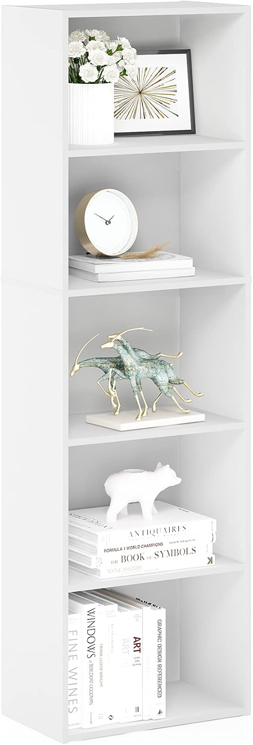  Book Shelf, 3-Cube Bookshelf, Bookcase with Open Shelves, 9.3 x 12 x 31.5, Easy Assembly, for Living Room, Bedroom, Home Office, White