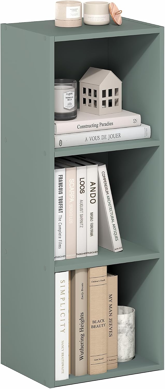  Book Shelf, 3-Cube Bookshelf, Bookcase with Open Shelves, 9.3 x 12 x 31.5, Easy Assembly, for Living Room, Bedroom, Home Office, White