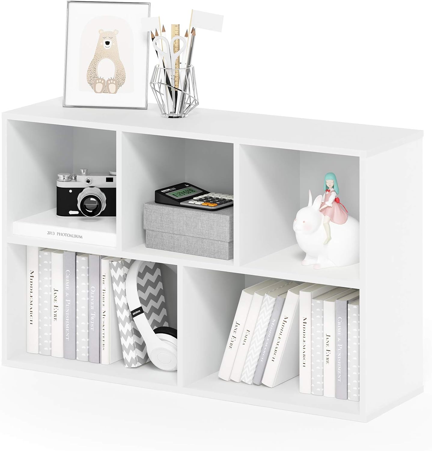  Book Shelf, 3-Cube Bookshelf, Bookcase with Open Shelves, 9.3 x 12 x 31.5, Easy Assembly, for Living Room, Bedroom, Home Office, White