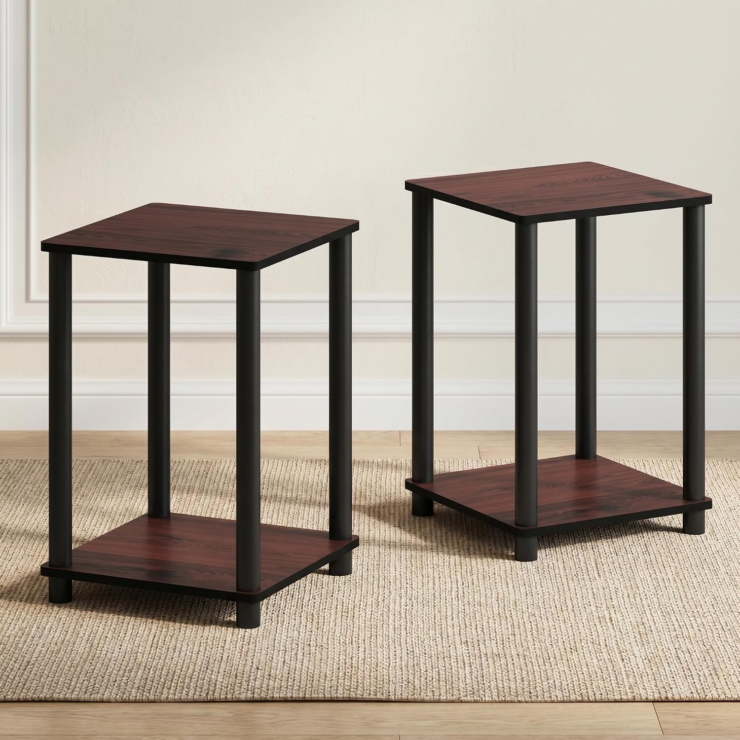  JUST Toolless 3-Tier Night Stand, Open Storage, White