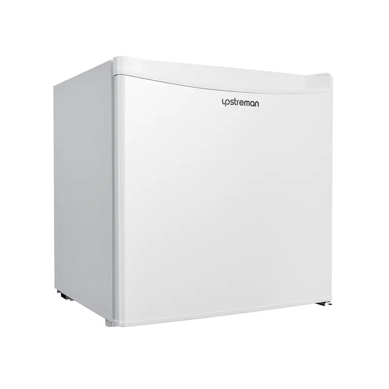 Upstreman Mini refrigerador con congelador de 1.7 pies cúbicos, termostato ajustable, ahorro de energía, bajo ruido, refrigerador compacto de una sola puerta para recámara, oficina, recámara, negro-FR17