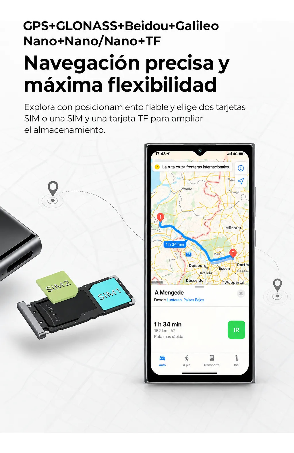 Smartphone Libre 16GB RAM + 256GB ROM, Batería 5150mAh, Android 15, OTG, Huella Dactilar y GPS