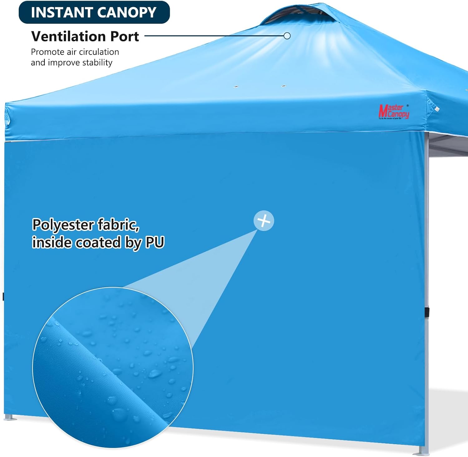 MASTERCANOPY - Tienda de campaña desplegable con 1 Pared Lateral