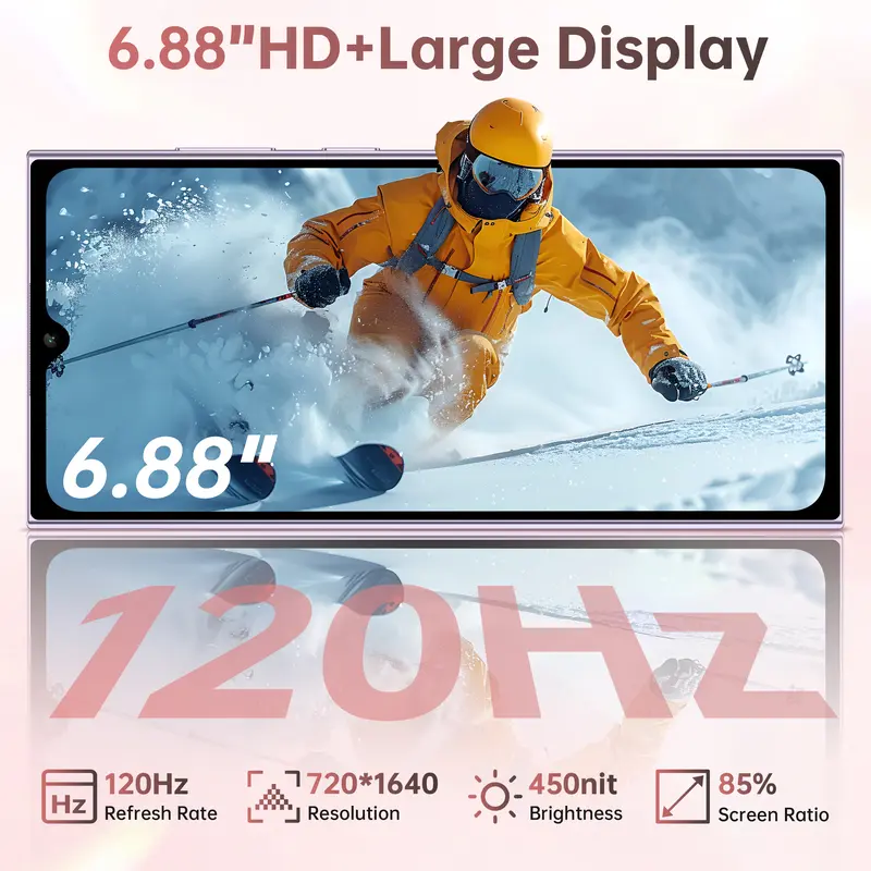 Smartphone Libre 16GB RAM + 256GB ROM, Batería 5150mAh, Android 15, OTG, Huella Dactilar y GPS