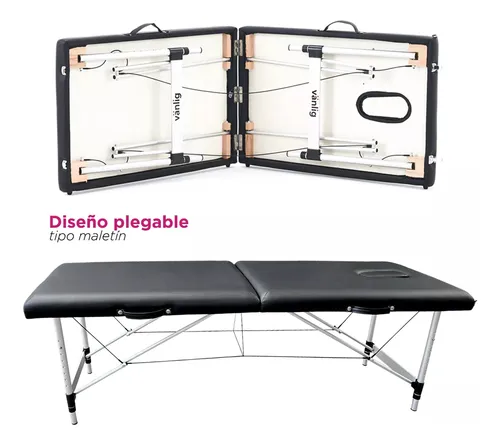 Camilla Spa Masajes Cama Lashista Tatoo Plegable Economica Color Negro