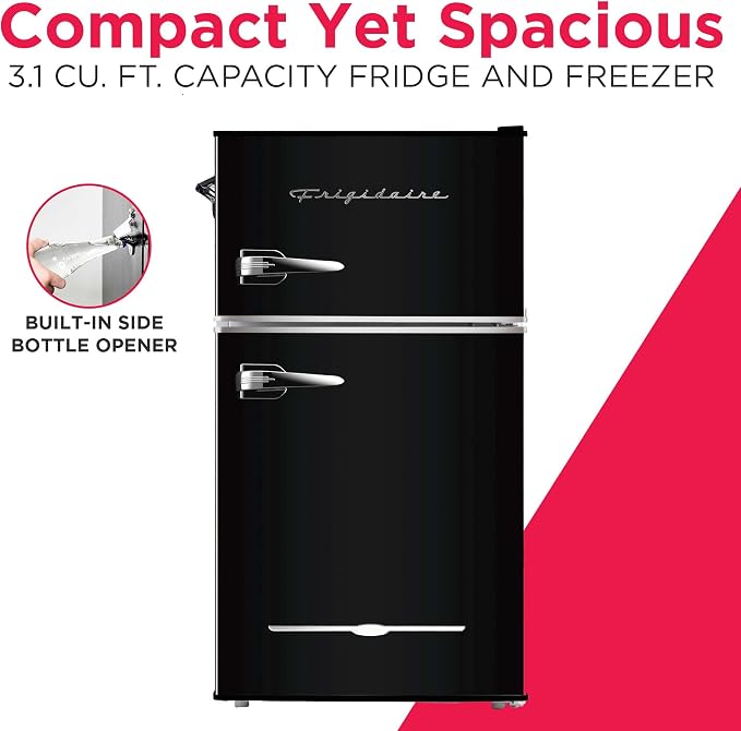 ❄️ Mininevera diseño vintage doble puerta capacidad 72 litros, freezer 21L, iluminación LED, nivel sonoro 39dB y consumo Clase E para espacios pequeños