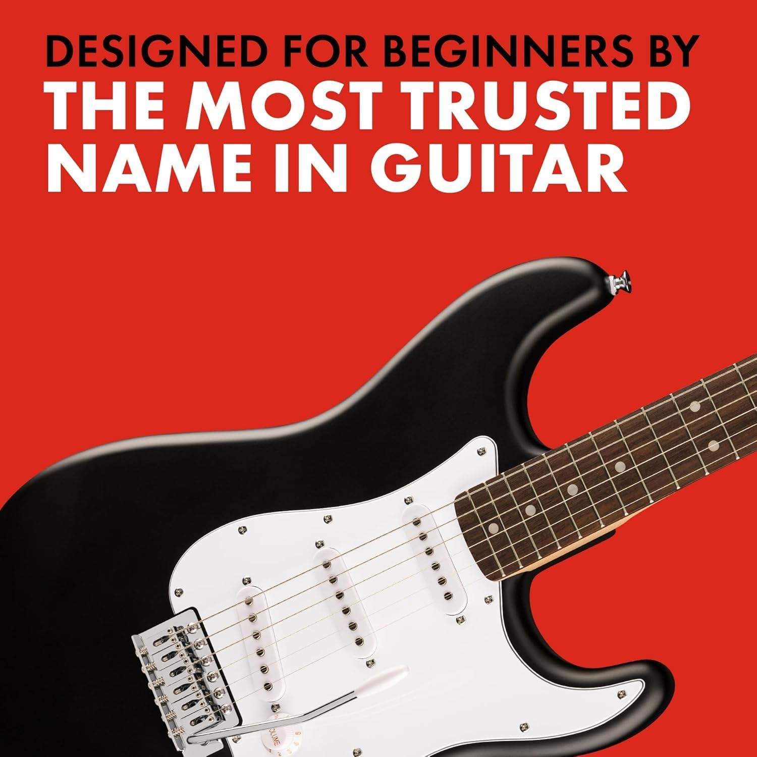 Fender Squier Debut Series Stratocaster Electric Guitar Kit, Beginner Guitar Kit, with 2-Year Warranty, with Padded Gig Bag, Frontman 10G Amp, Strap, and More, Includes Free Lessons, Black