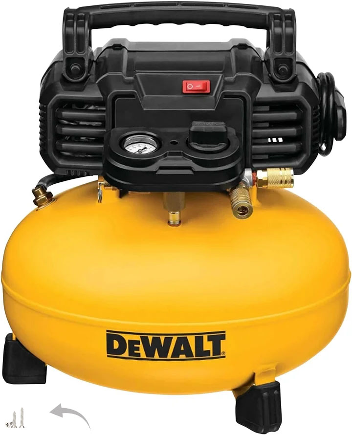 DEWALT Compresor eléctrico de Trabajo Pesado Circular de 6.0 Galones 165 PSI DWFP55126—tornillos universales