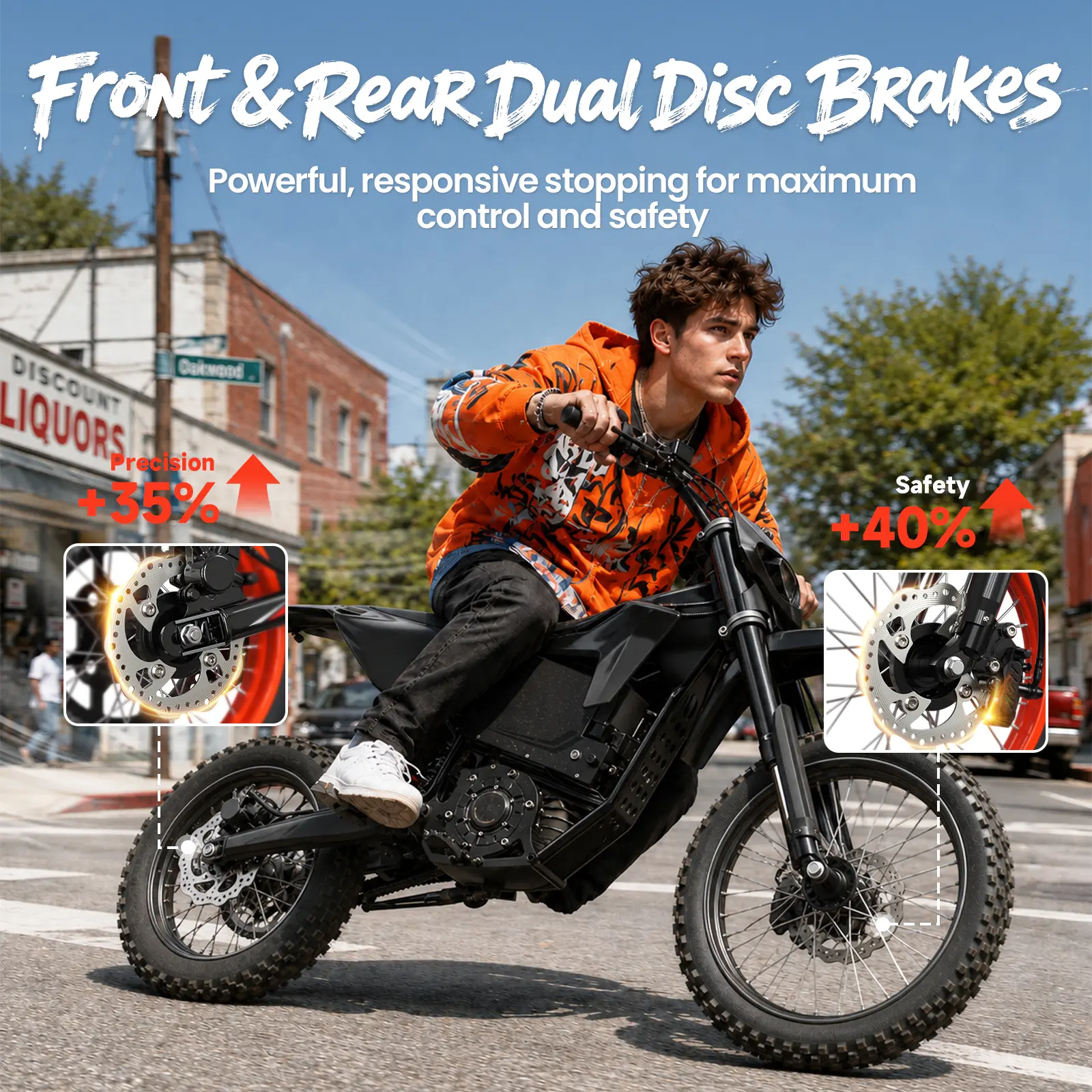🔥QRONGE X1 Spark eBike - Unisex All-Terrain Mountain Bike with All-Terrain Tires, 4500W Mid-Drive Motor, 60V 28.8Ah Battery, 60 Mi Range, 50MPH Speed, Suspension, for Adults & Teens, Bicicleta Electrica bicicleta electrica