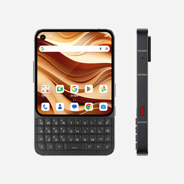 Smartphone 5G con teclado físico QWERTY, pantalla compacta, batería de larga duración, alto rendimiento para mensajería y navegación