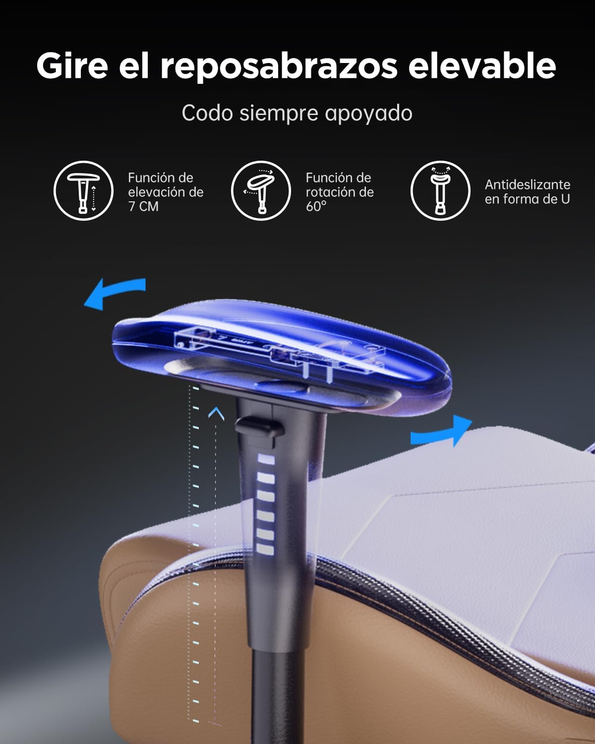 AutoFull C3 Silla Gaming, Silla de Carreras con Soporte Lumbar Ergonómico, Respaldo Alto Ajustable y Reposapiés en Cuero PU para Computadora,Negro